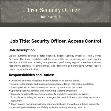 security job description resume|Security Officer Job Description .